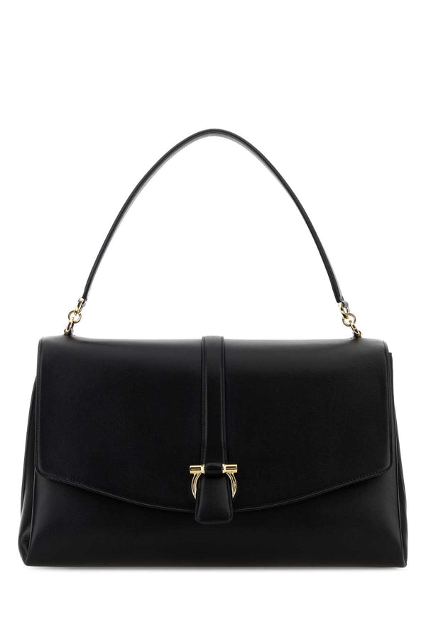 Ferragamo Nero Exterior: 100% Calf shoulder bag in black