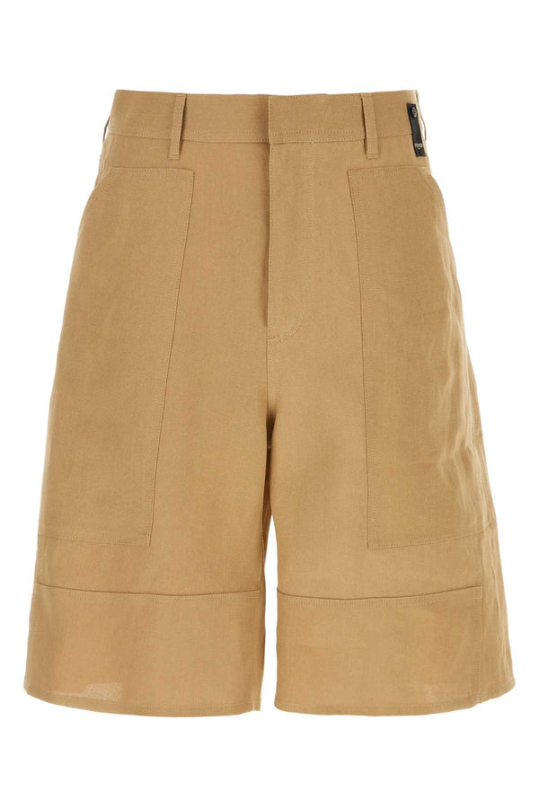 Fendi 100% Paper bermuda short in beige