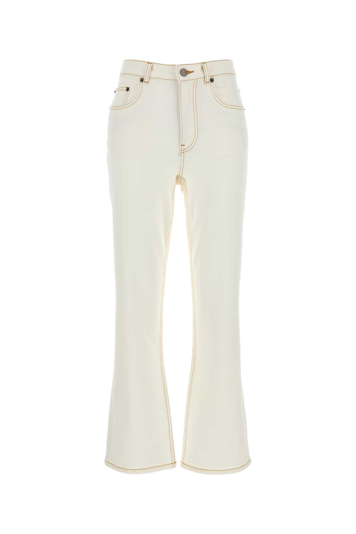 White Denim Jeans Ivory Exterior: Cotton Elastane