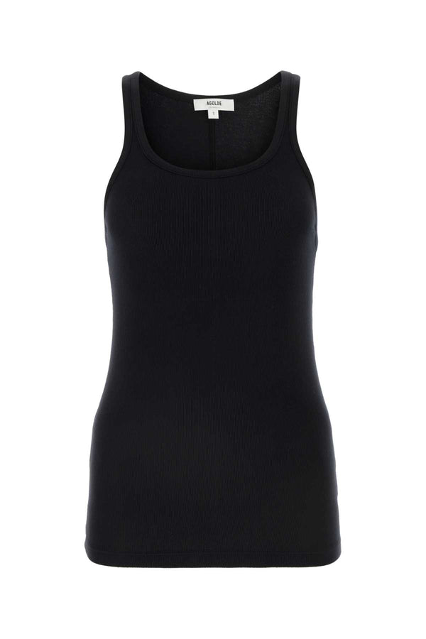 Agolde 48% Modal 46% Cotton 6% Elastane tank top in black