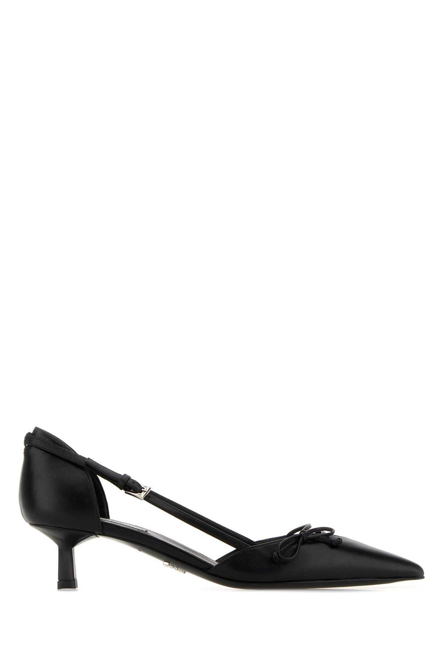 Prada Exterior: 100% Leather heel in black