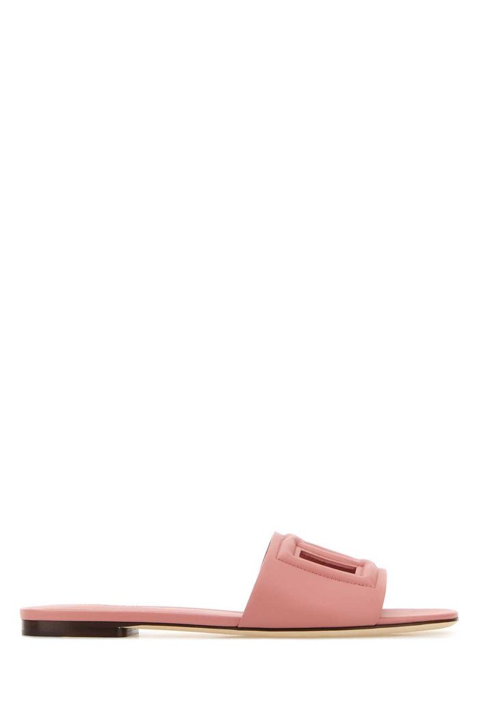 Pink Nappa Leather Slippers Rosa Vitello