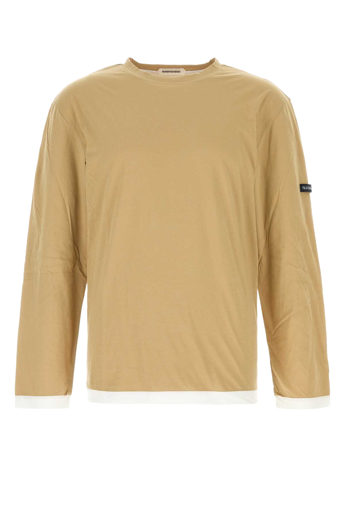 Beige Cotton T-Shirt Sandal Exterior