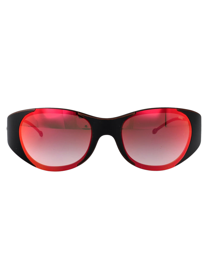 0dl3003 Green Gradient Brown Mirror Red Acetate Sunglasses