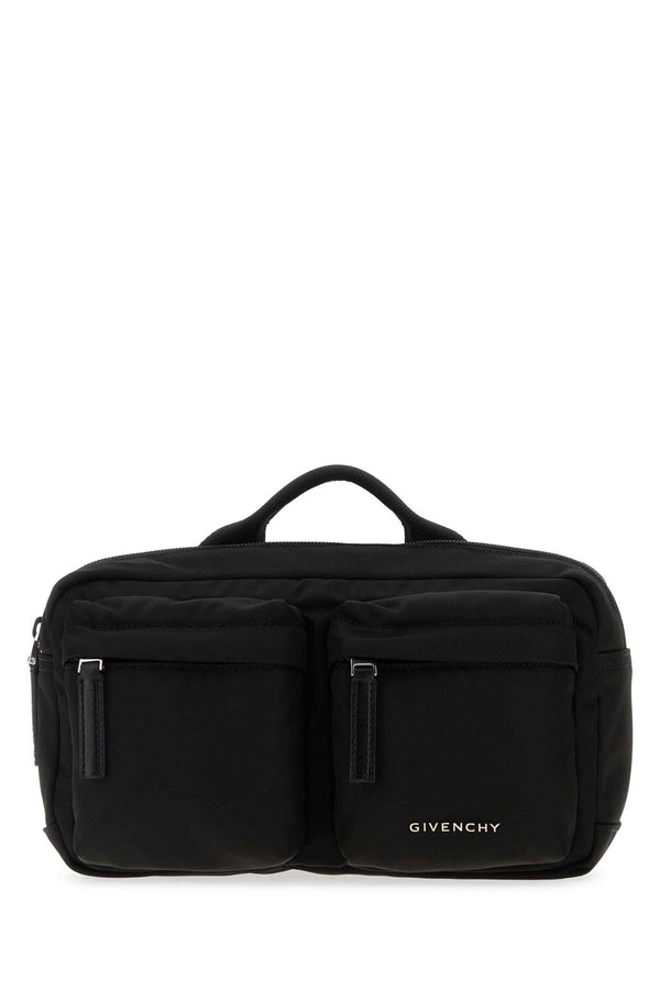 Givenchy Exterior: 100% Nylon top handle bag in black