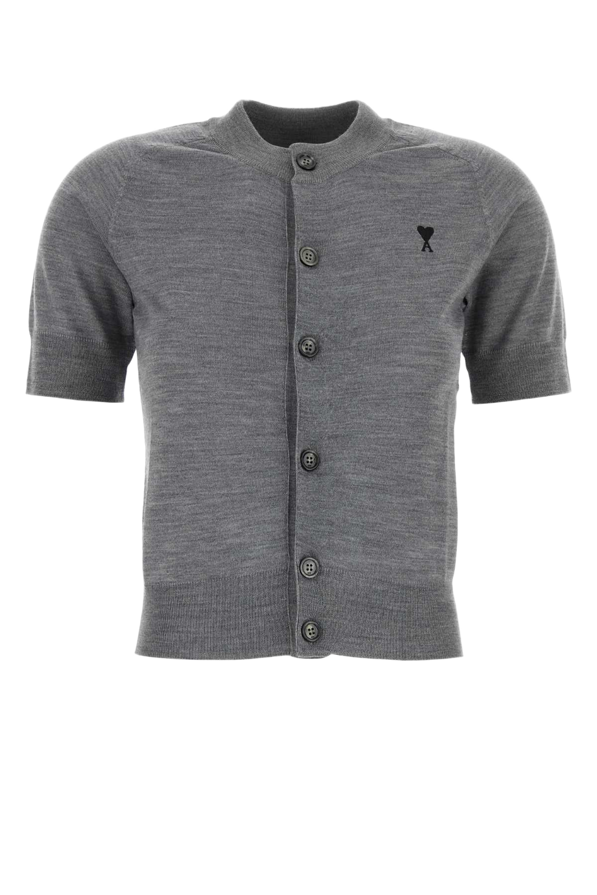Grey Wool Cardigan Grischinenoir Exterior: Merino Maglieria