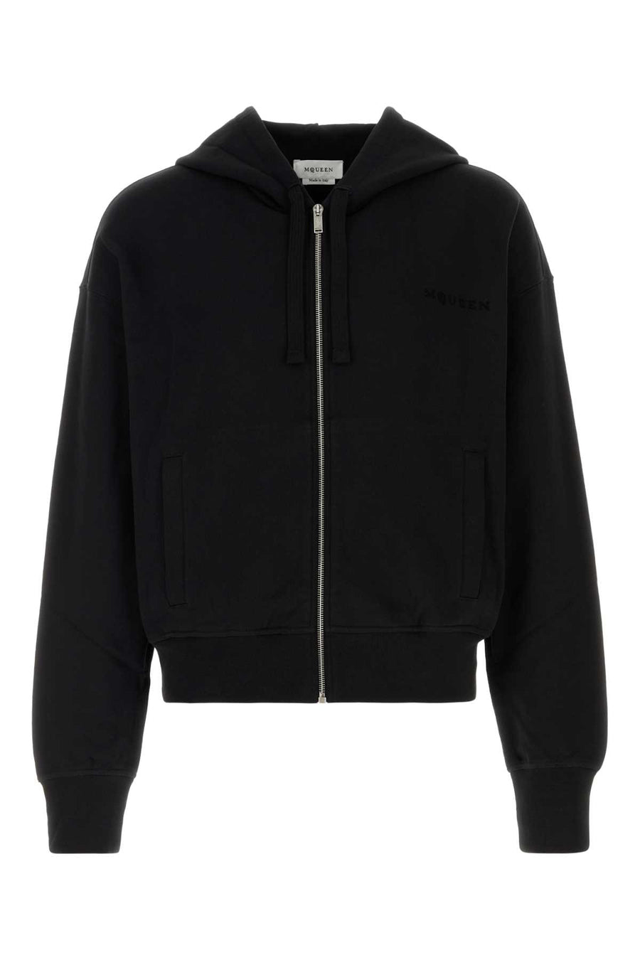 Alexander McQueen Prnt Exterior: 100% Cotton hoodie in black