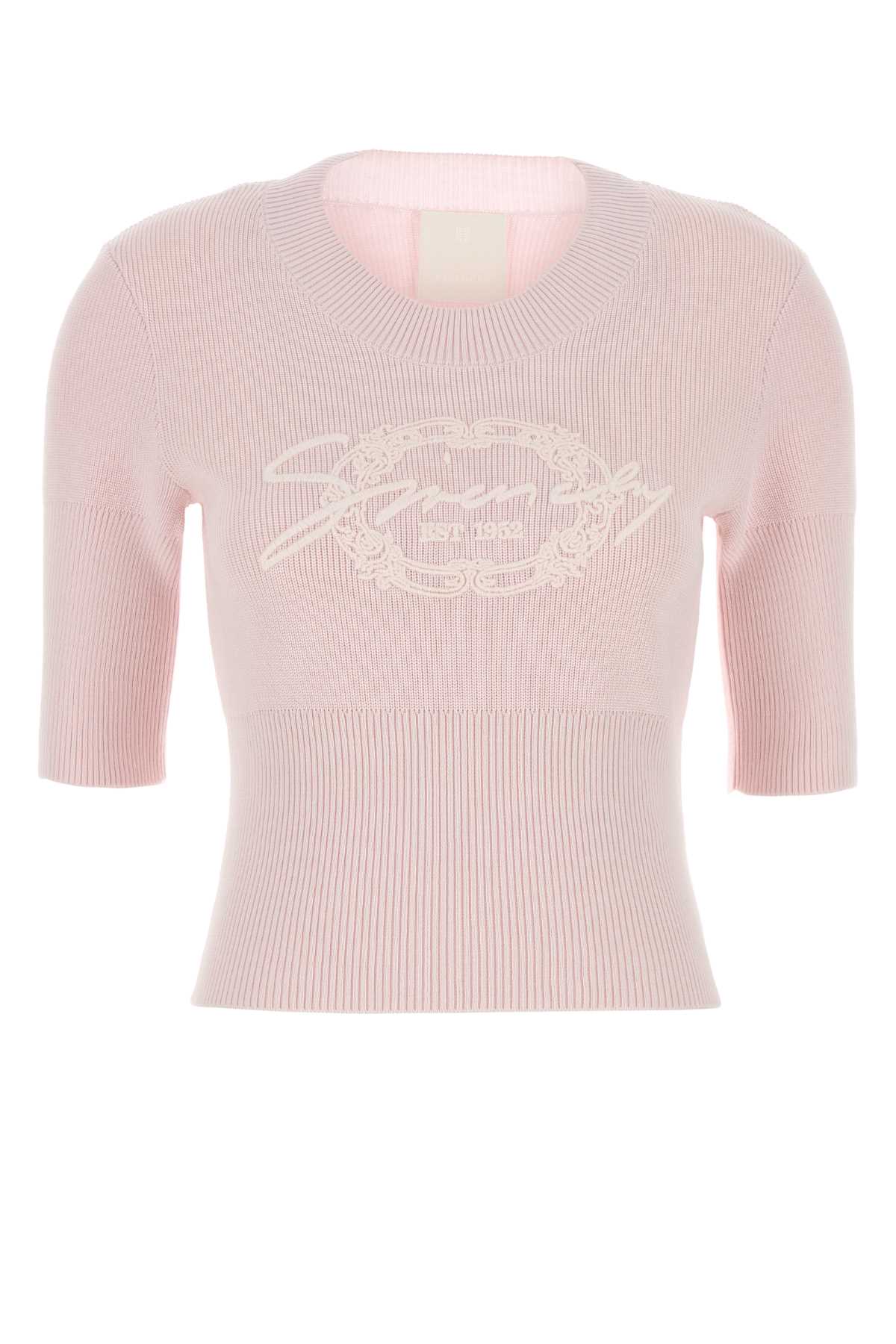 Pastel Pink Cotton Blend Sweater Babypink Exterior: Wool Maglieria