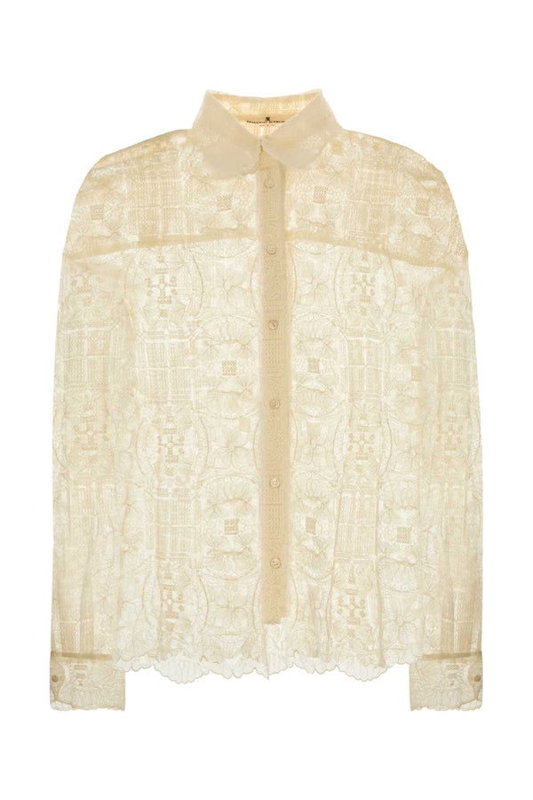 Ermanno Scervino Pizzo 90% Polyester blouse in beige