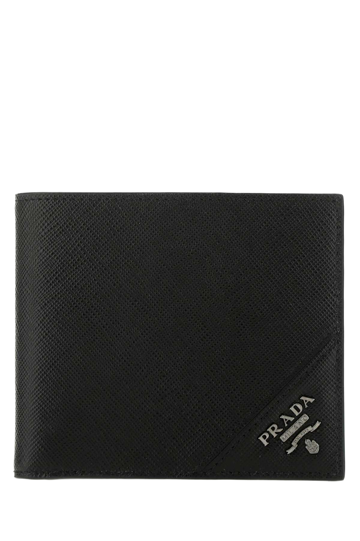 Black Leather Wallet F0002 Vitello Portafogli