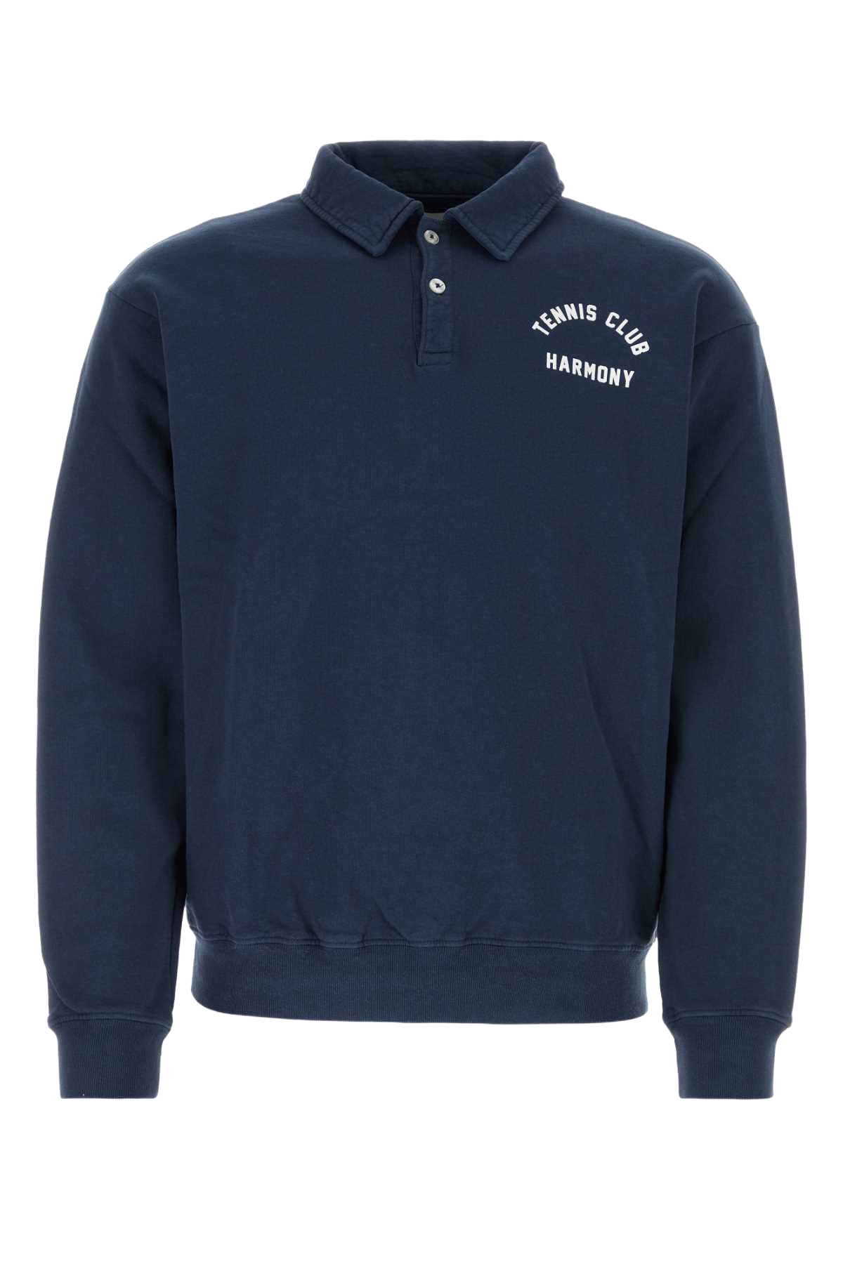 Navy Blue Cotton Polo Shirt 010 Exterior