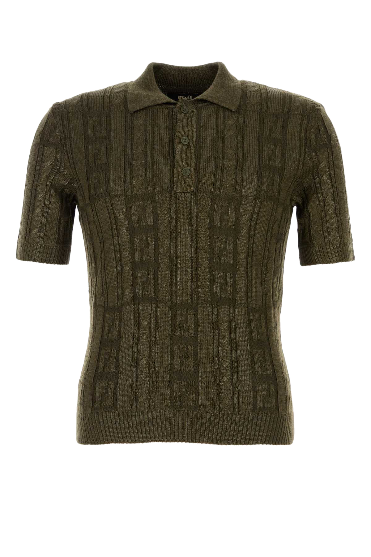 Army Green Wool Polo Shirt Exterior