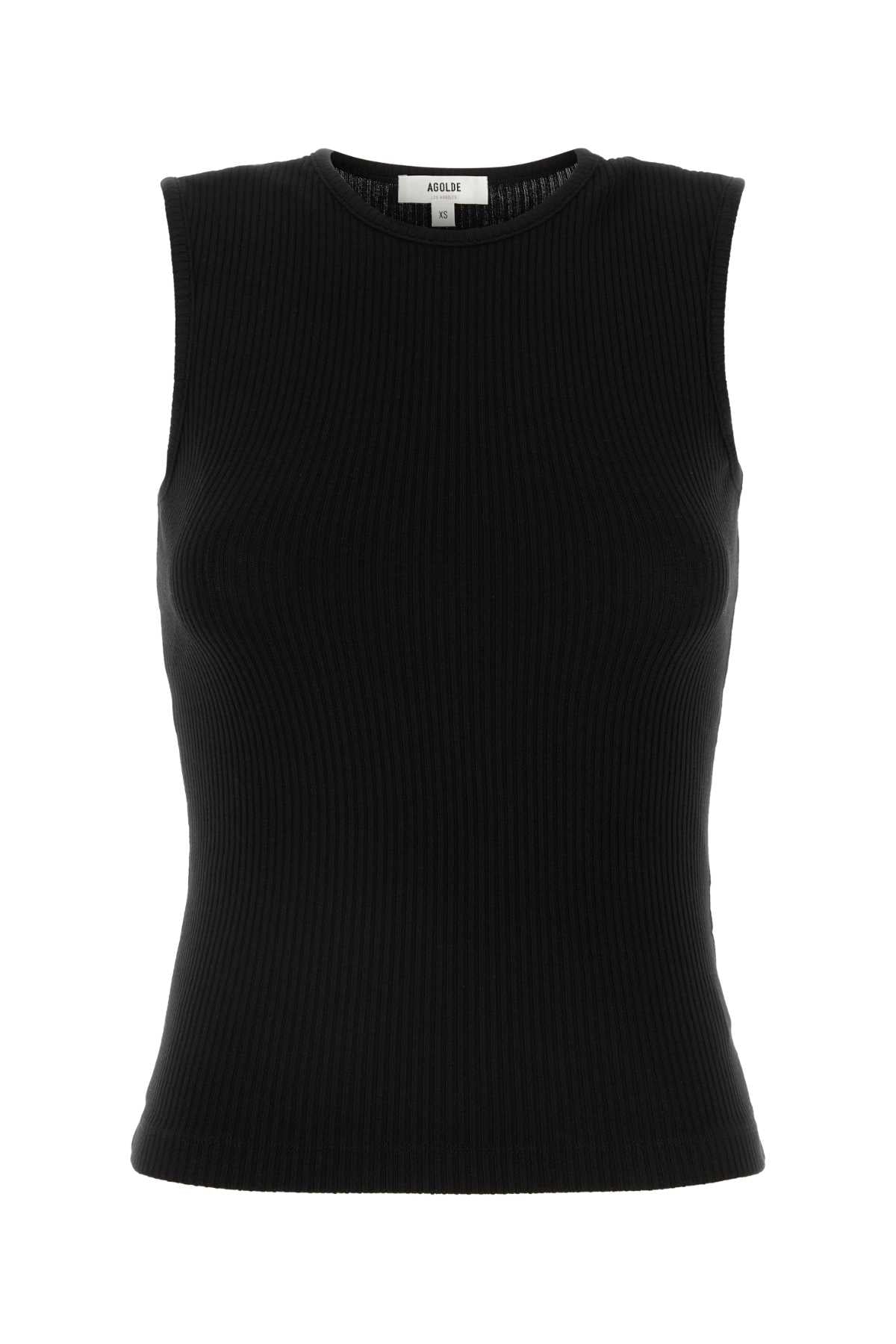 Black Stretch Lyocell Blend Binx Tank Top Maglie