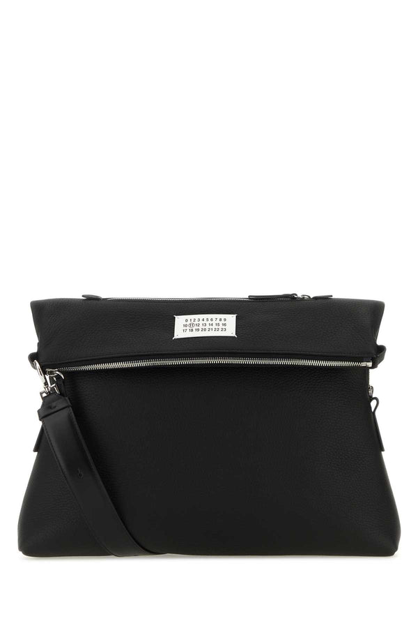 Maison Margiela Body: 100% deer leather crossbody bag in black