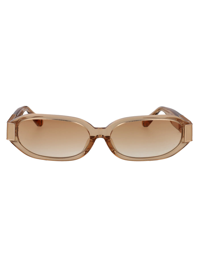 Laura Honey/ Matt Champagne/ Camel Grad Acetate Sunglasses