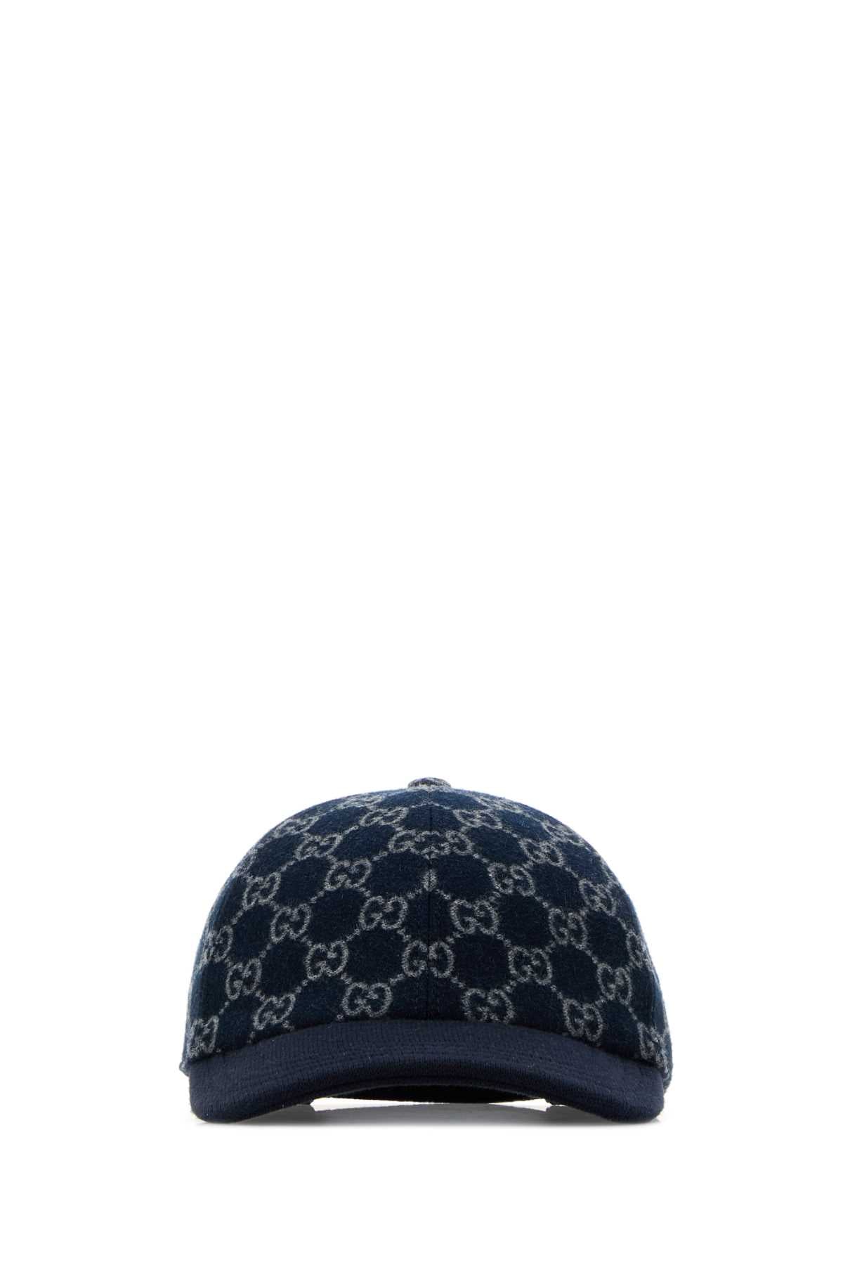 Embroidered Wool Baseball Cap Bluetteblue Cappelli