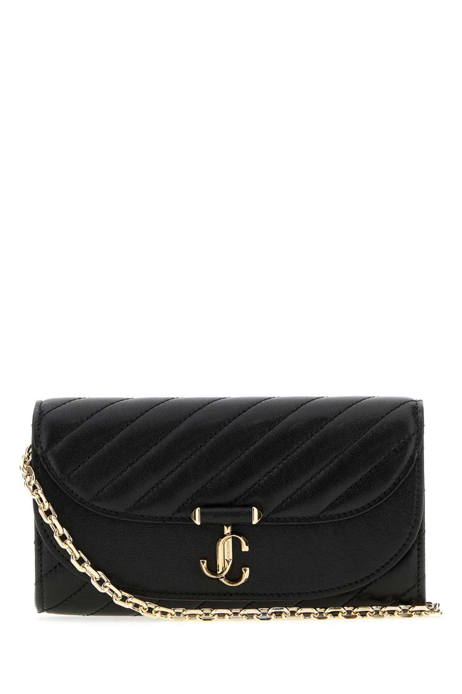 Black Leather Avn Curve Crossbody Bag Blackshinygold Borse A Mano