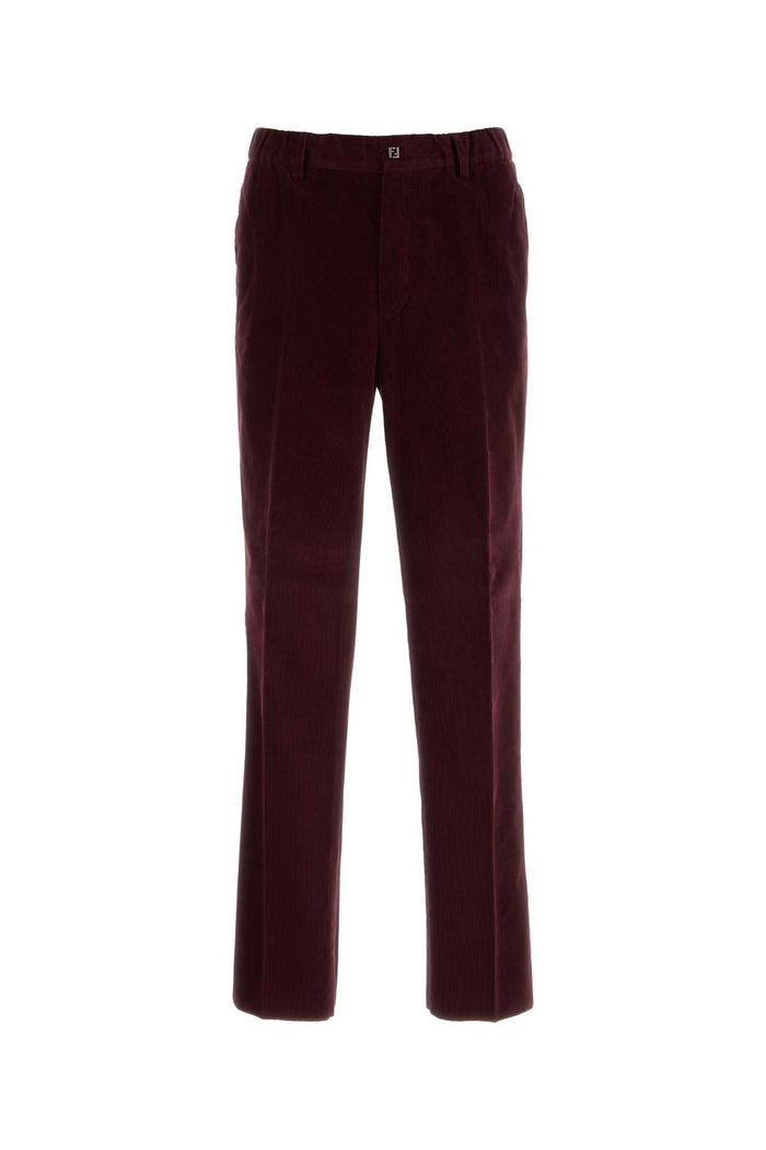 Burgundy Corduroy Pant Exterior: Cotton Pantaloni