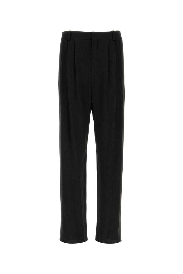 Saint Laurent Droit 100% Silk trousers in black