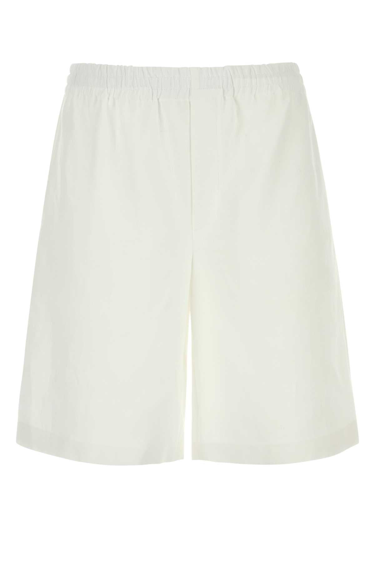 White Linen Bermuda Shorts Naturalwhite Exterior