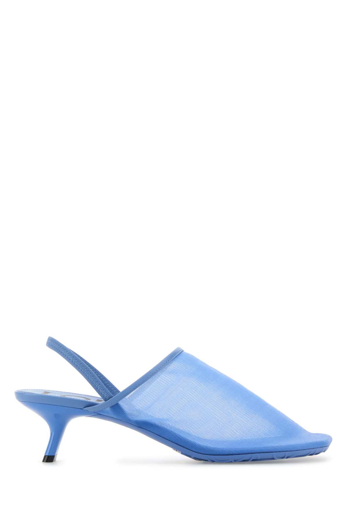 Cerulean Blue Mesh Petal Pumps Seablue Scarpe Con Tacco