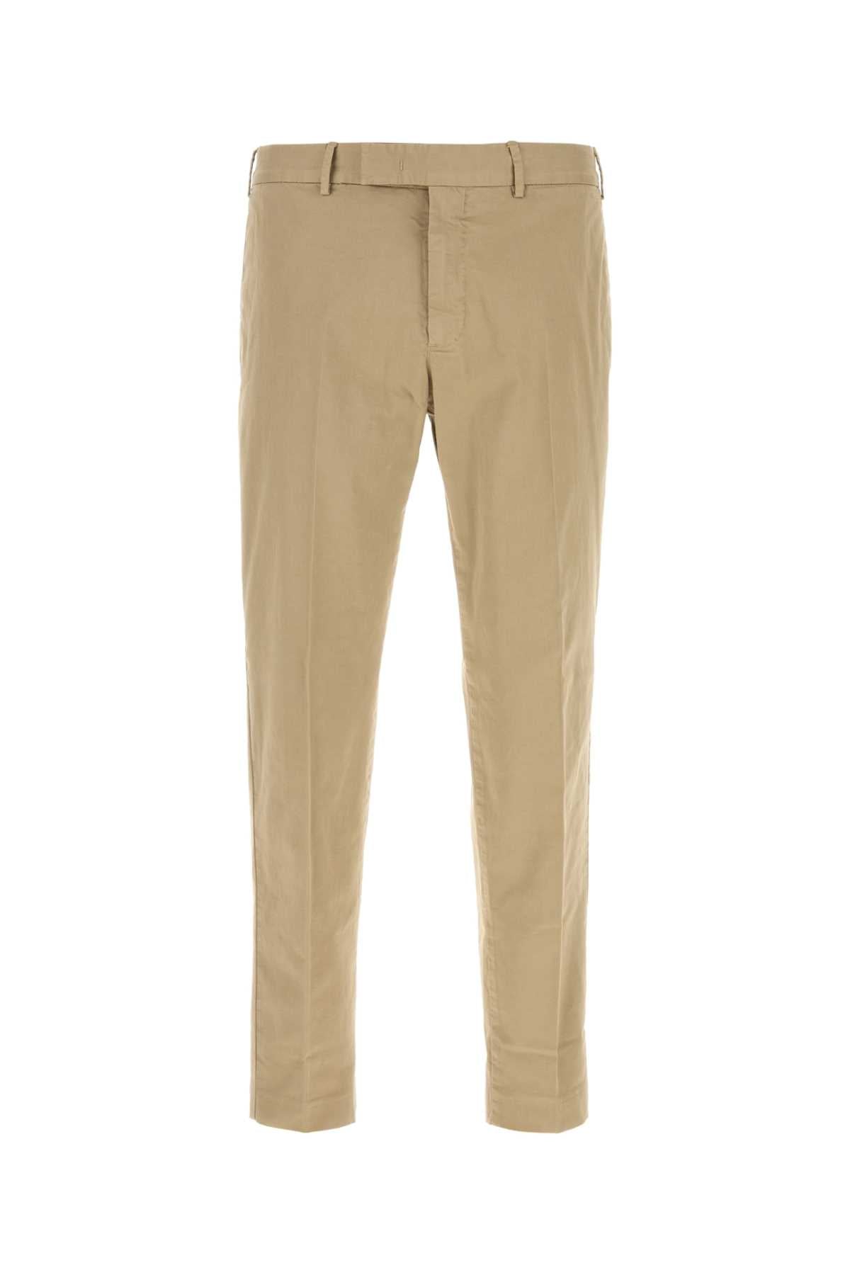Beige Stretch Cotton Pant Y045 Exterior: Elastane Pantaloni