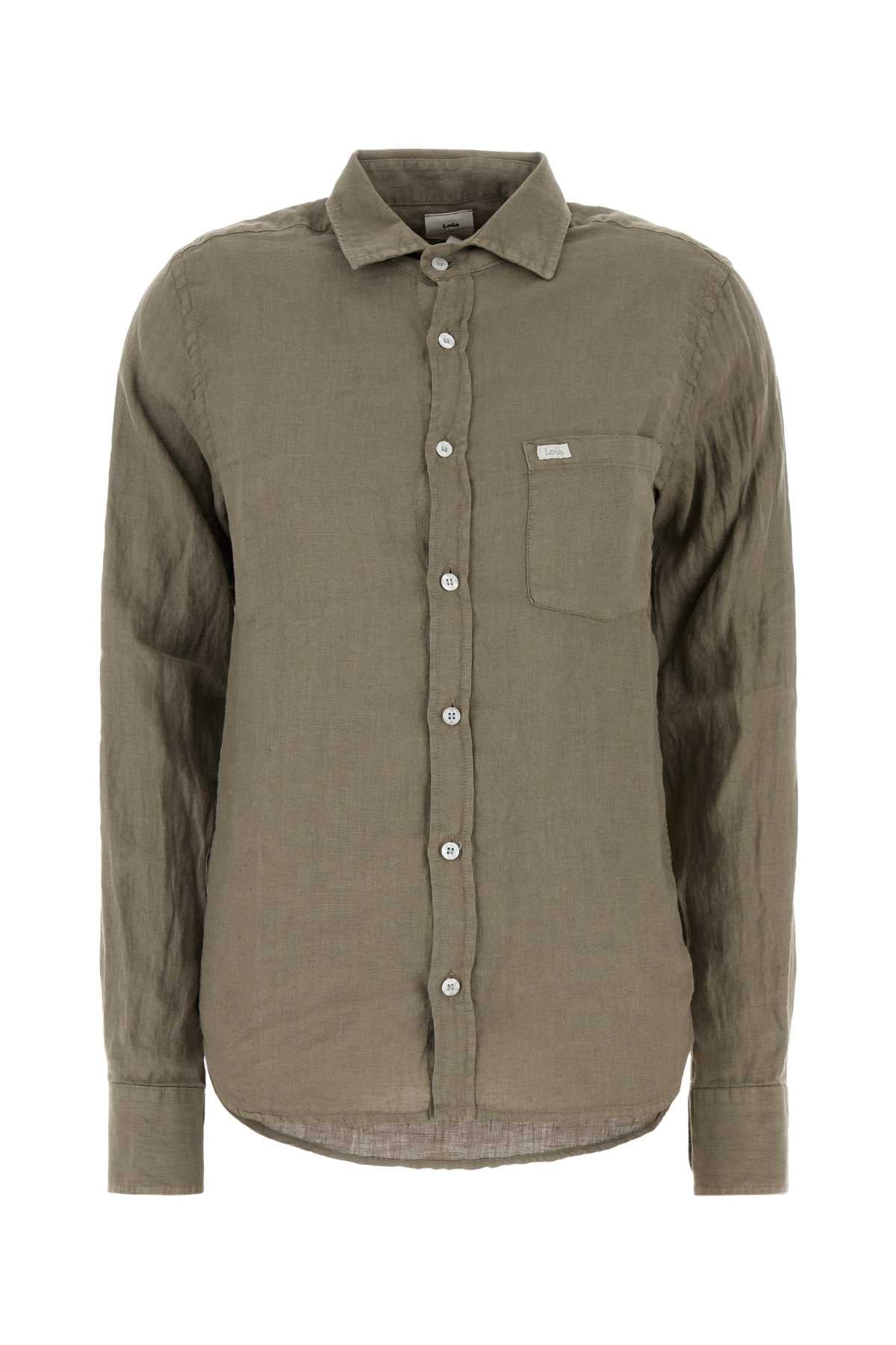 Sage Linen Shirt Hedgegreen Exterior: Camicie