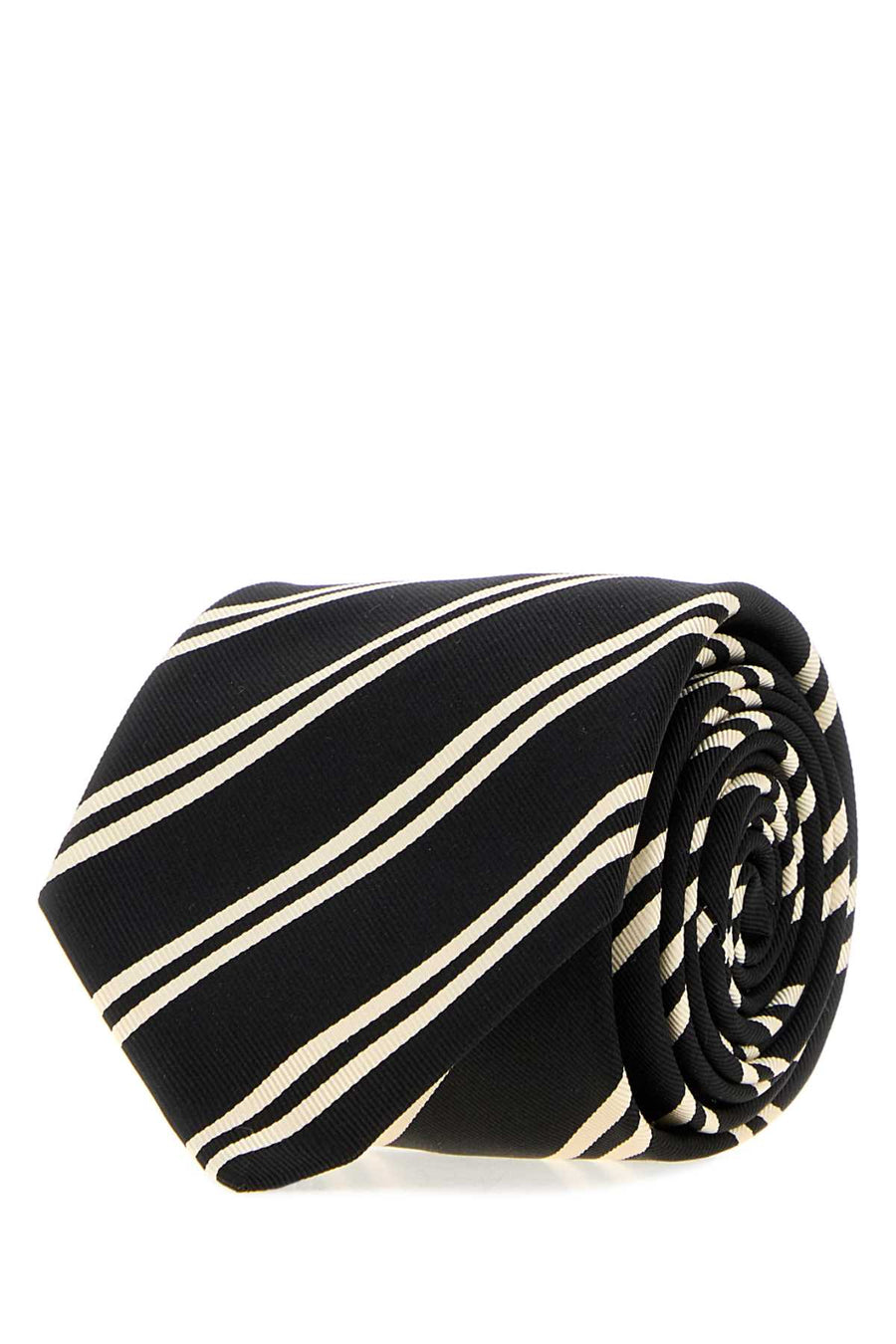 Embroidered Jacquard Tie Blackivory Exterior: Silk Lining: Cravatte E Papillon