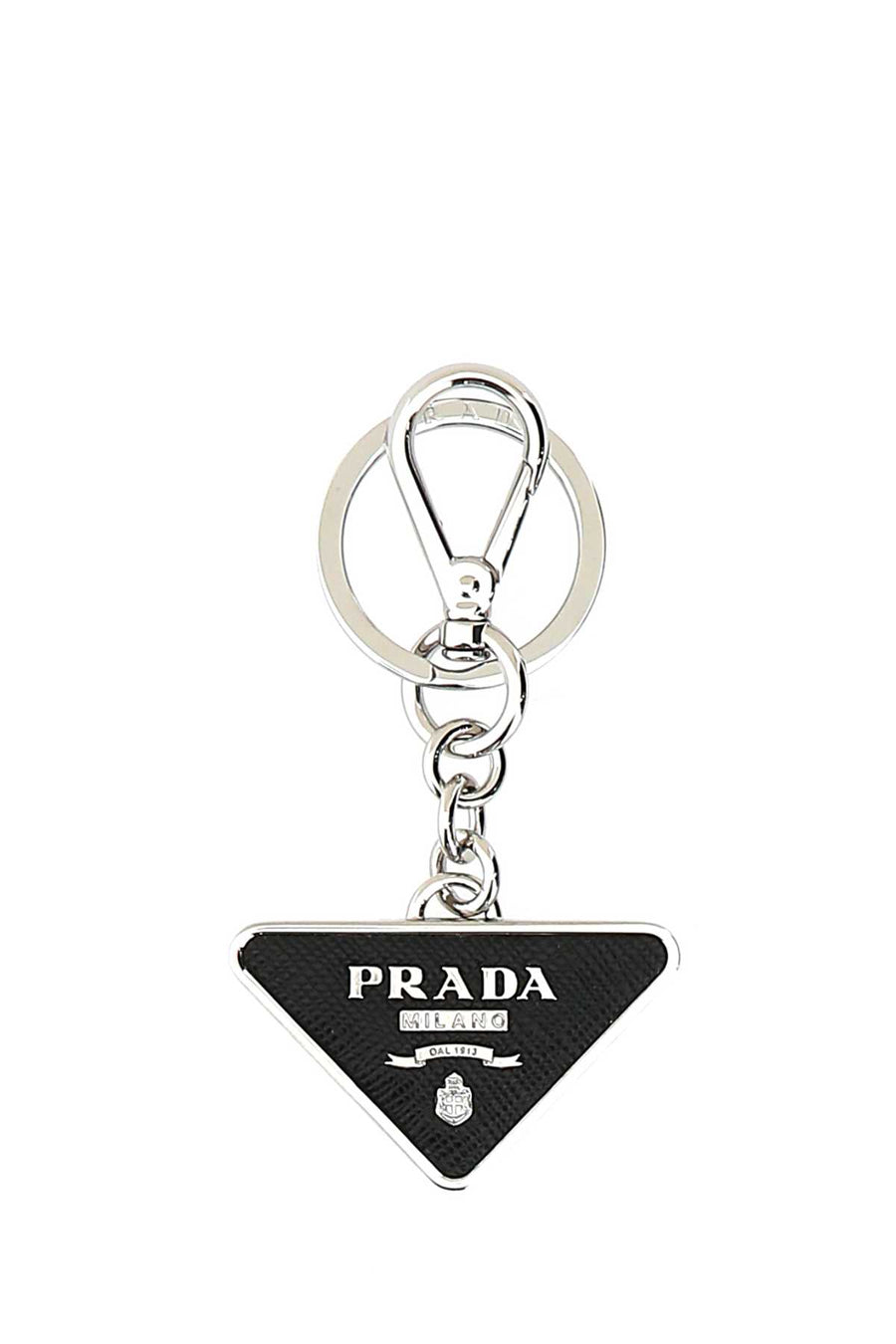 Prada Stainless steel key case in black