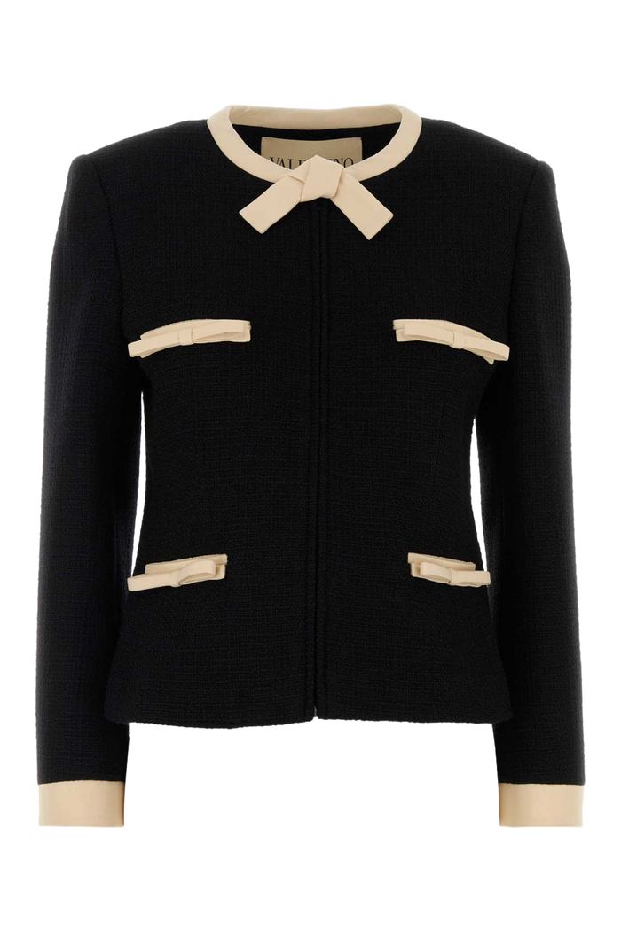 Black Tweed Blazer 0no Giacche E Gilet