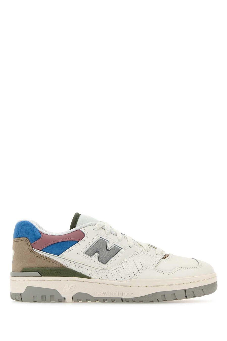 New Balance Exterior: 100% Leather; Interior: 100% Leather sneaker in white