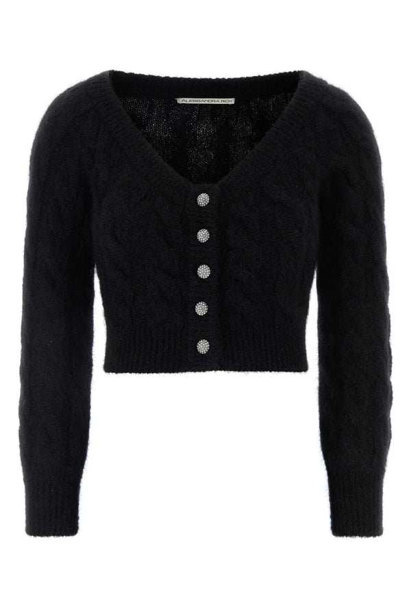 Alessandra Rich 49% Mohair 40% Polyester 9% Nylon 2% Elastane cardigan in black