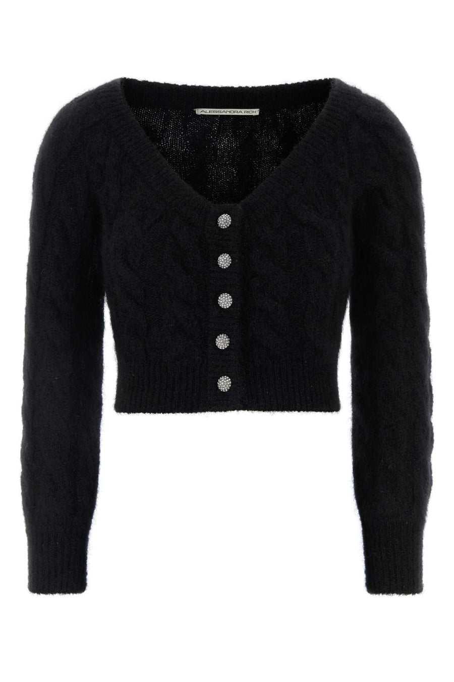 Alessandra Rich 49% Mohair 40% Polyester 9% Nylon 2% Elastane cardigan in black
