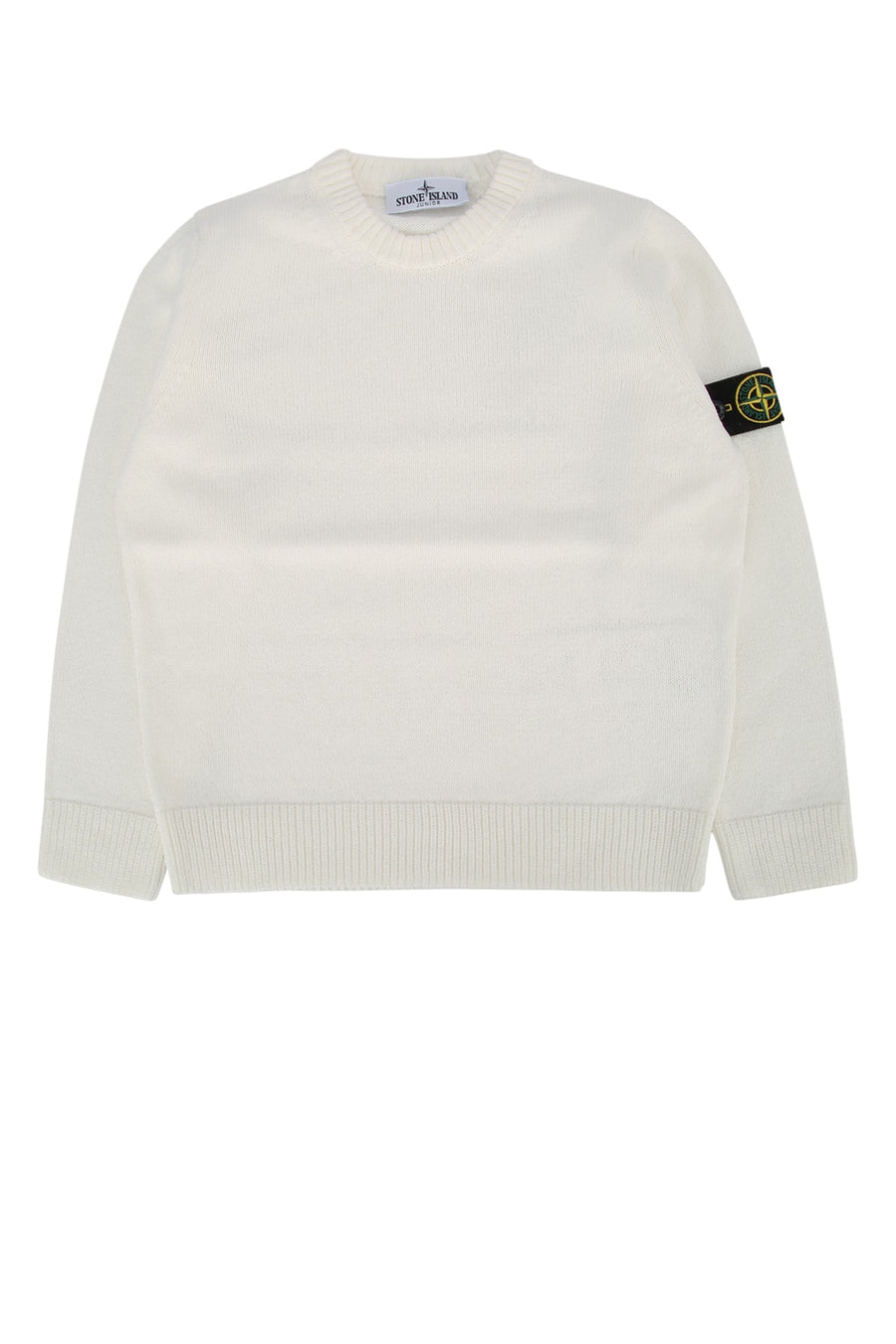 Stone Island Kids Neck 100% Cotton sweater in white