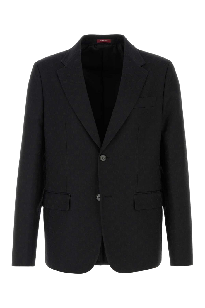 Black Cotton Blend Blazer Blackblackblack T Polyester Giacche E Gilet