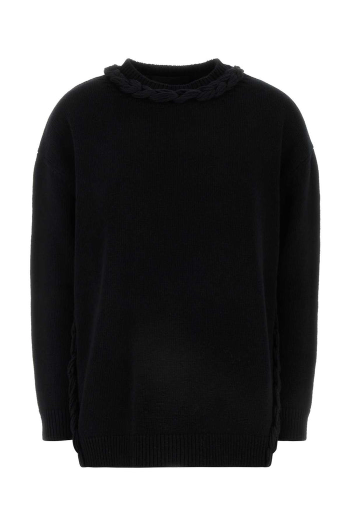 Black Wool Sweater Nero Exterior: Virgin Maglieria