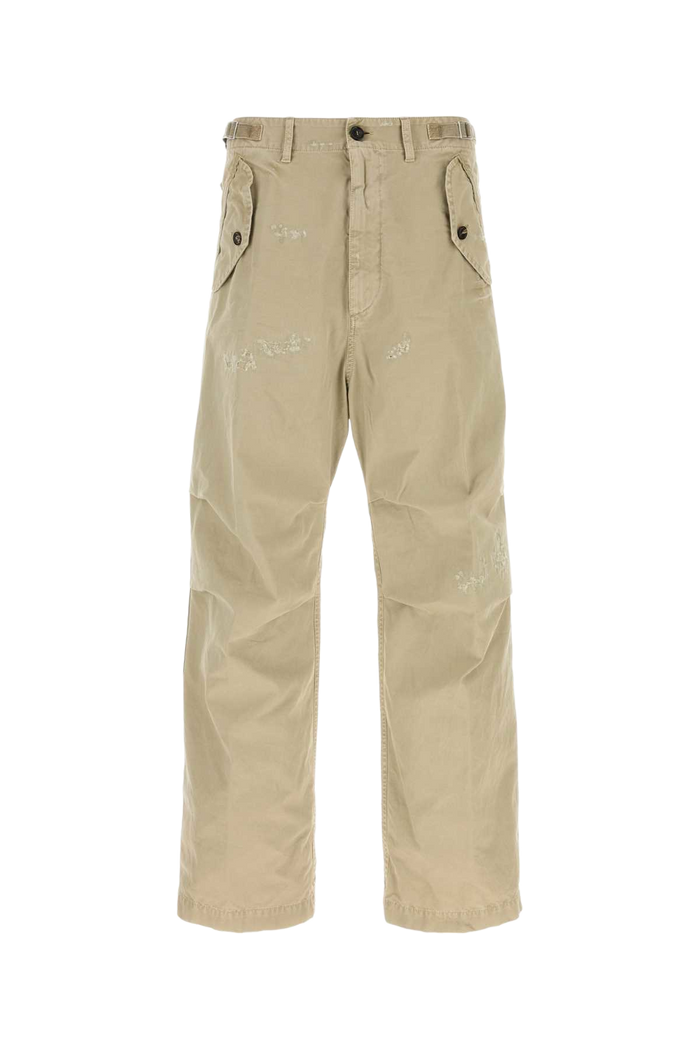 Beige Cotton Pant Deserttan Exterior: Jean