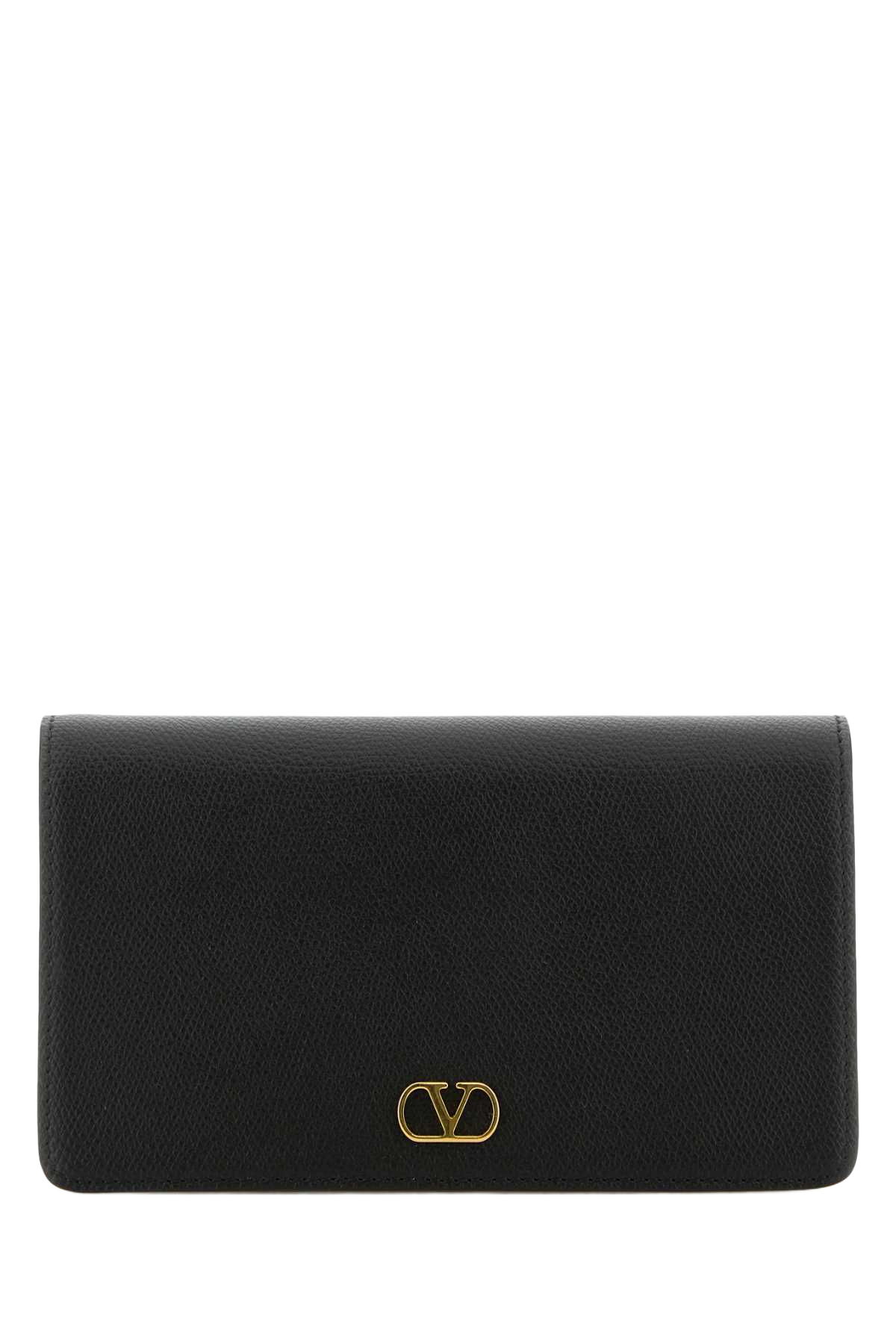 Black Leather Vlogo Signature Clutch Nero Calf - Bos Taurus