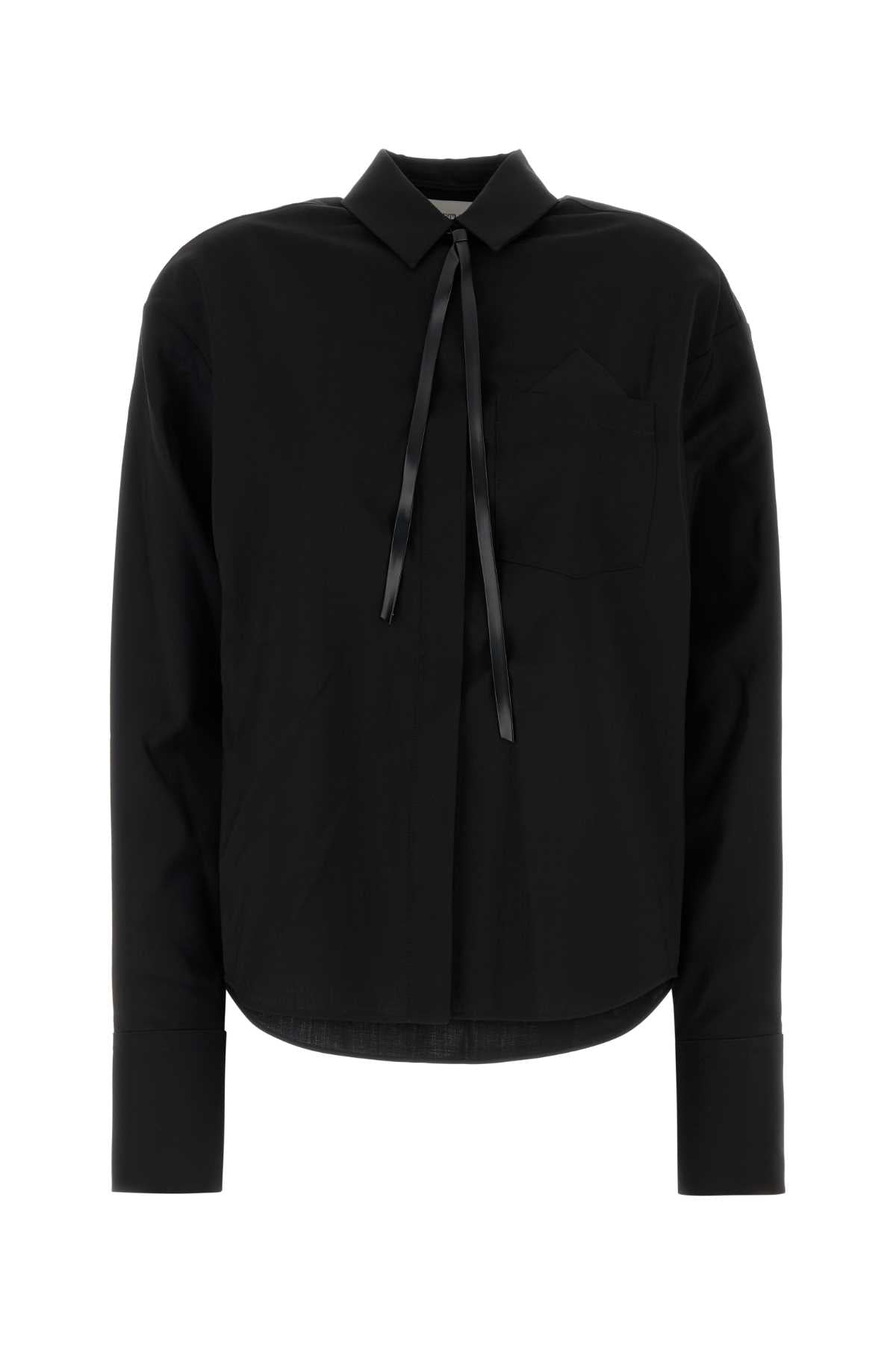 Black Wool Mappa Shirt Nero Exterior: Virgin Camicie