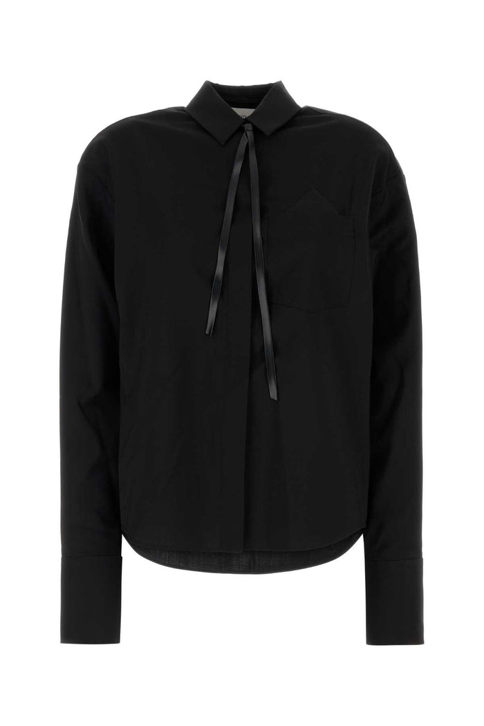 Black Wool Mappa Shirt Nero Exterior: Virgin Camicie