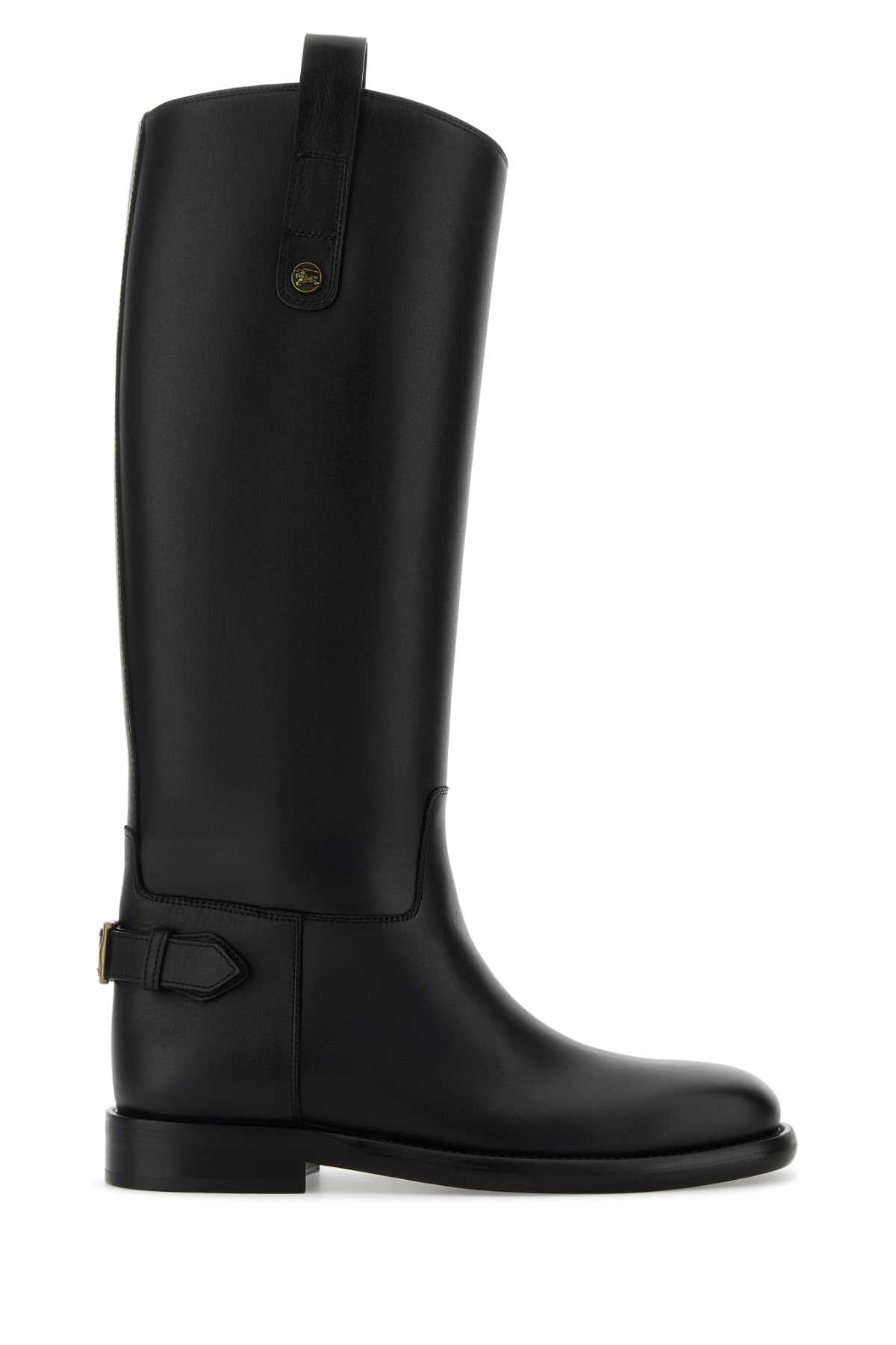 Black Leather Cavalier Boots Stivali