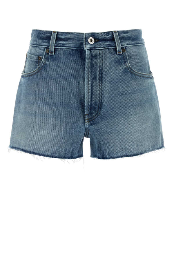 Miu Miu 100% Cotton denim shorts in blue