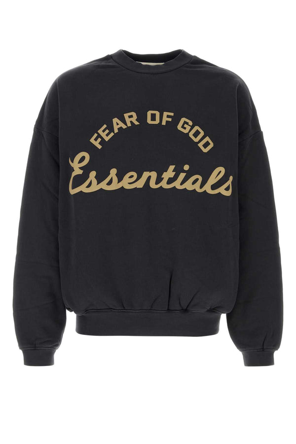 Fear Of God Essential Crewneck 100% Cotton sweatshirt in black
