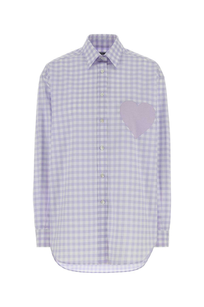 Embroidered Poplin Oversize Shirt Fantasiaviola Exterior: Cotton Camicie