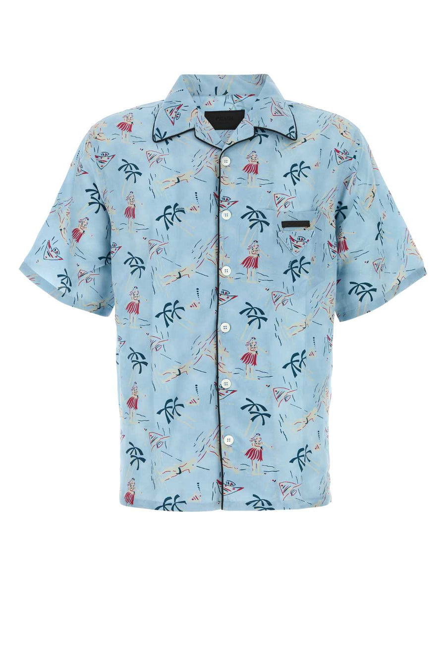 Prada 38% silk shirt in blue