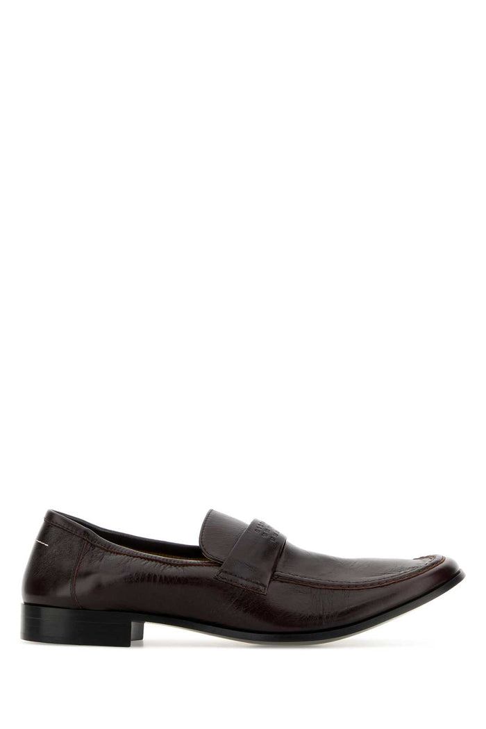 Chocolate Leather Loafers Coffeebean Pelle Bovina Mocassini