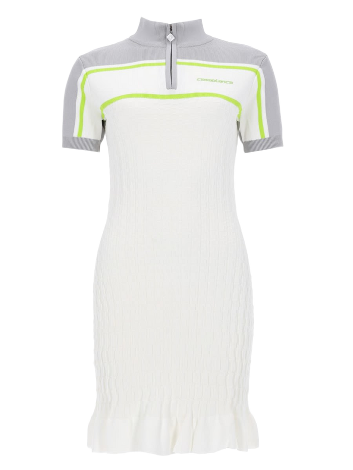 Polo Shirt Dress Tennis White Viscose Polyamide