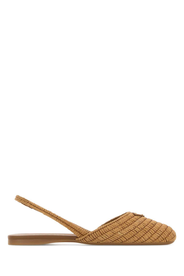 Camel Raffia Ballerinas Caramel Ballerine