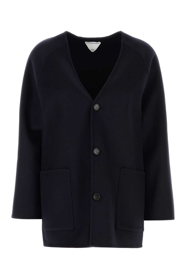Bottega Veneta Cash 80% Wool cardigan in navy