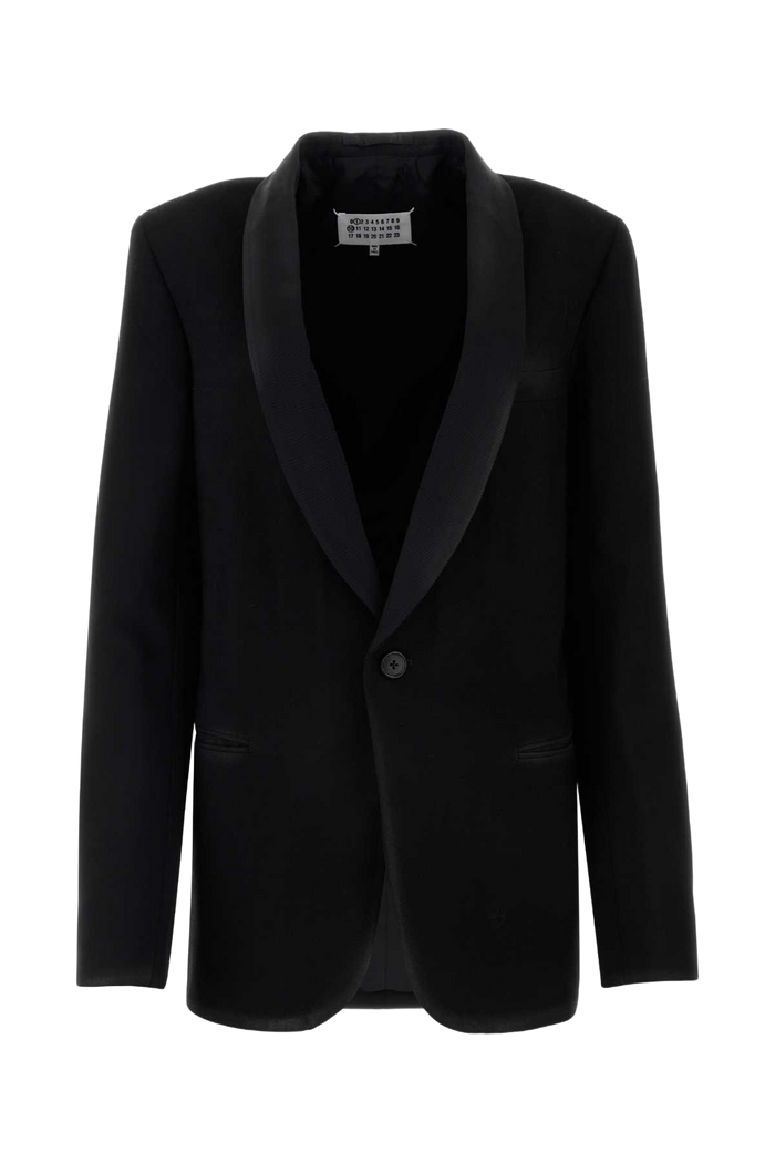 Black Gabardine Blazer Blackshiny Giacche E Gilet
